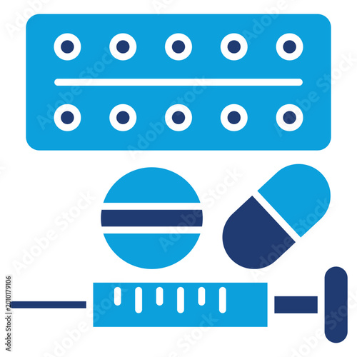 Medication Blue Combination Icon