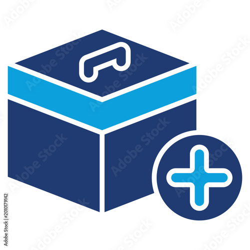First Aid Kit Blue Combination Icon