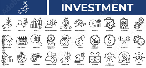 Foto Investment icon set collection