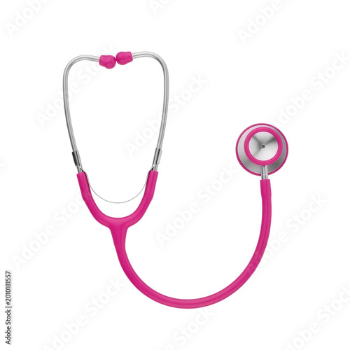 Pink stethoscope with heart-shaped chest piece