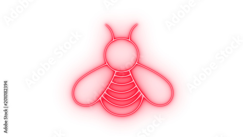 Fotografía Vibrant colorful neon bumblebee icon with glowing light effect for nature and wi