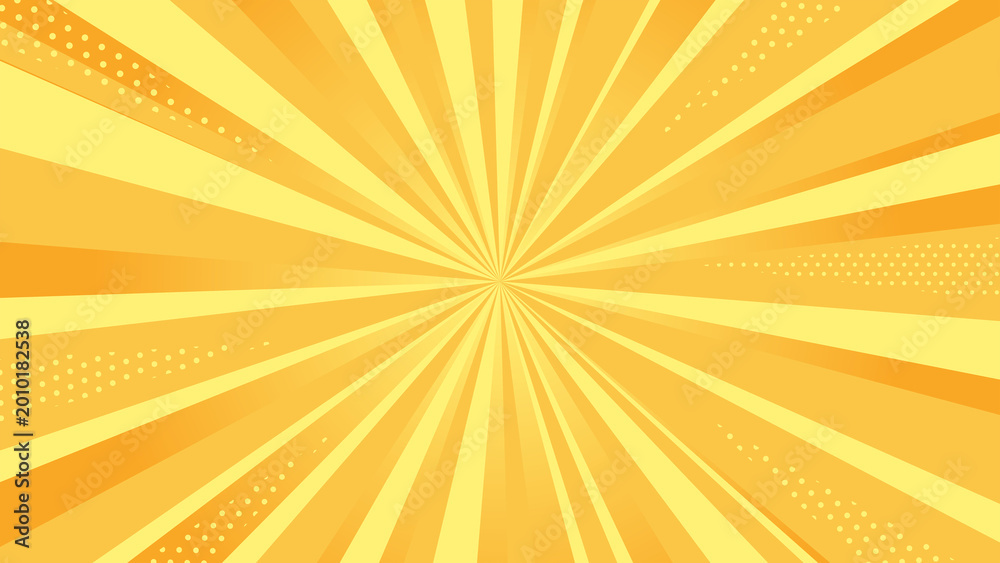 Fototapeta premium Yellow radial burst abstract background sunburst rays energetic backdrop 黄色 放射線 背景