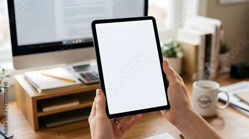Tablet Mockup in Womans Hands for App Interface or Website Presentation