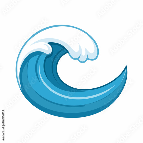 Free Download Stylized Blue Ocean Wave with White Foam - GFXLoad