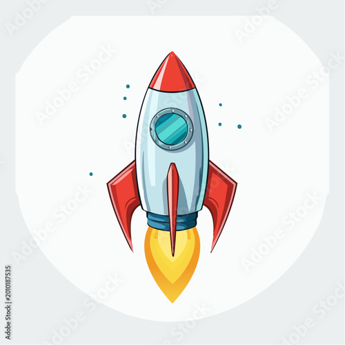 Rakete - Cartoon Comic Stil - Vektor