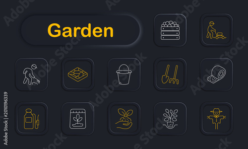 Bild auf Leinwand Garden set icon