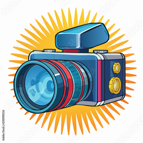 Fotokamera - Cartoon Comic Stil - Vektor