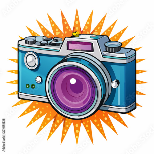 Fotokamera - Cartoon Comic Stil - Vektor