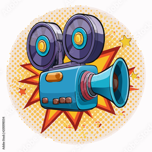 Filmkamera - Cartoon Comic Stil - Vektor