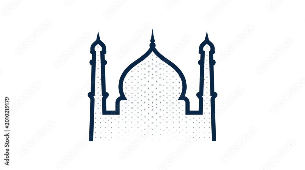 Fototapeta premium Islamic architecture silhouette, mosque design element, arabic arch