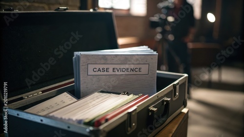 Evidence in Case File with Documents and Preparing for Investigation
