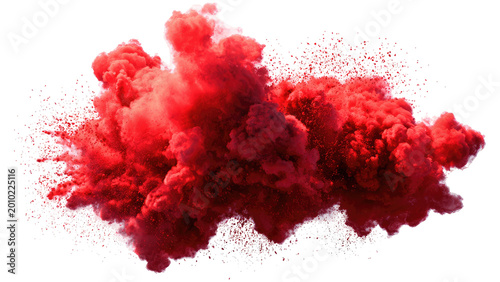 Foto Red powder explosion PNG on transparent background