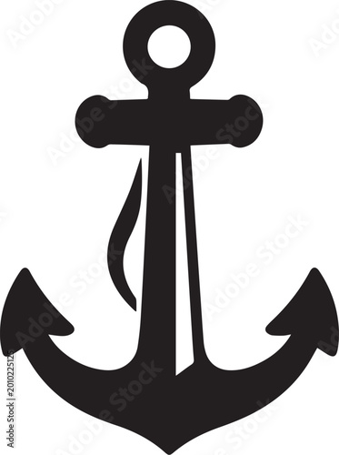 Photos A detailed monochrome graphic of an anchor, embodying stability, hope, and steadfastness