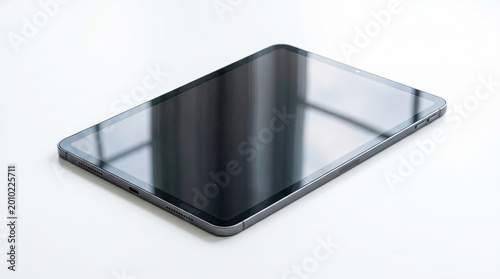 Photos sleek black tablet device isolated on white background modern tech gadget mockup