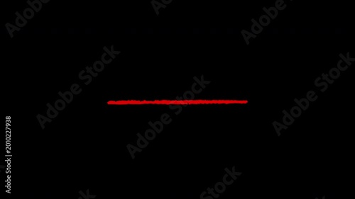 Red hand drawn underline on transparent background