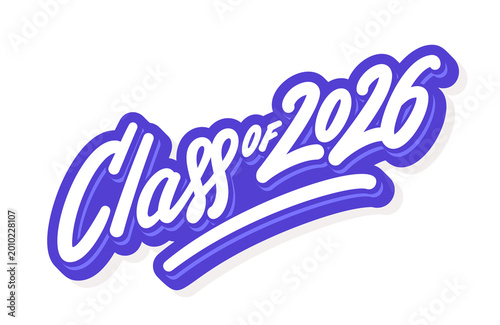 Class of 2026 Graduation Handwritten Vector Typography Sticker