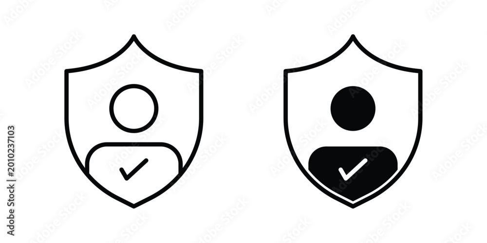 Naklejka premium Authentication icon vector pack in black color. Editable icons.