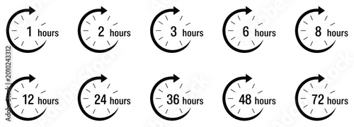 Foto Time's Passage: Clock faces illustrate time increments
