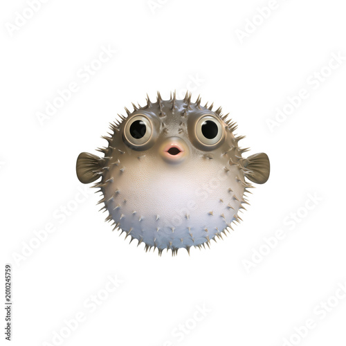 Pufferfish Illustration. Marine Life And Ocean Conservation Concept Isolated On Transparent Background