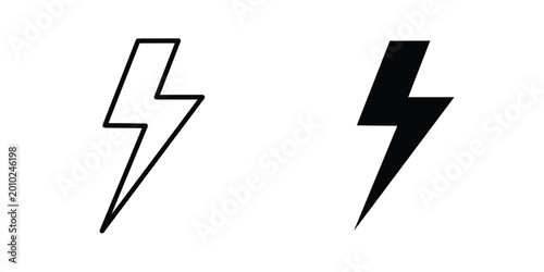 Free Download Lightning bolt icon vector pack in black color. Editable icons. - GFXLoad