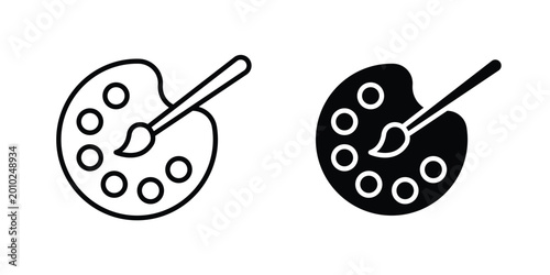 Fotografia Palette icon vector pack in black color. Editable icons.