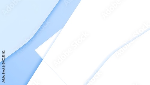 Abstract light blue and white paper layers with soft shadows for background and design