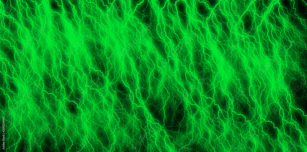 Obraz premium Green neon light abstract background, glowing network pattern