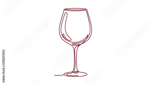 red wine glass illustration, empty stemware