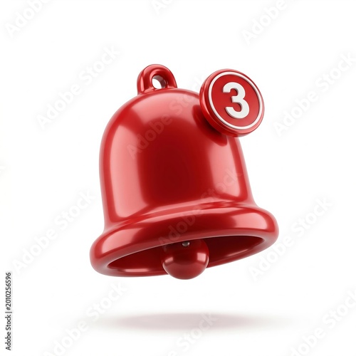 red bell on white background