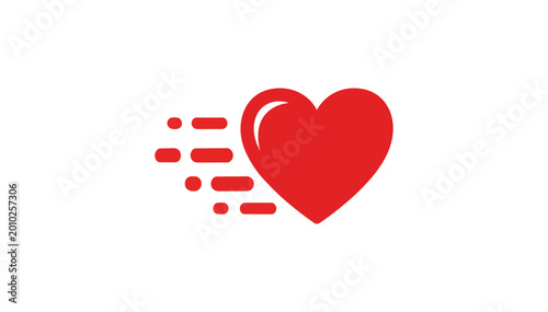 Red heart graphic on black background for design and concepts