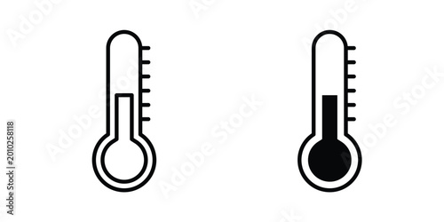 Schilderij op canvas Temperature icon vector pack in black color. Editable icons.