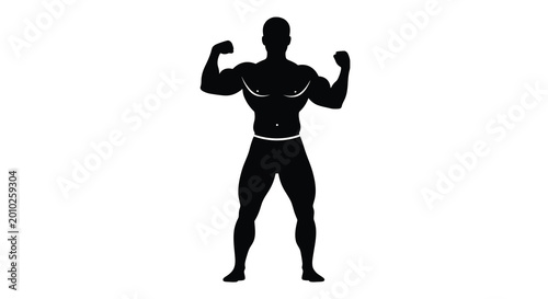 Quadro su tela muscular man silhouette on white background high quality