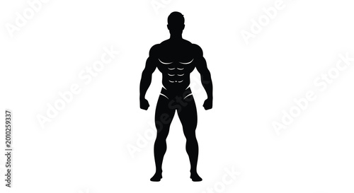Konstfotografi muscular man silhouette on white background high quality
