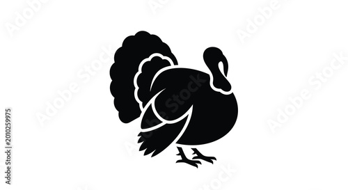 Turkey silhouette on a white background simple black shape