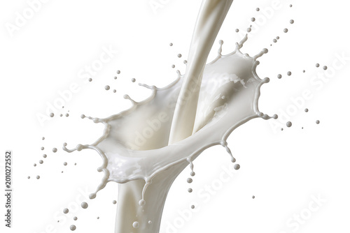 Milk splash on transparent background