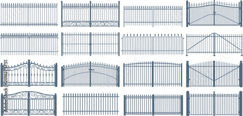 Εκτύπωση καμβά Metal gate designs, fence styles, steel barriers, 15 gate types, security fences