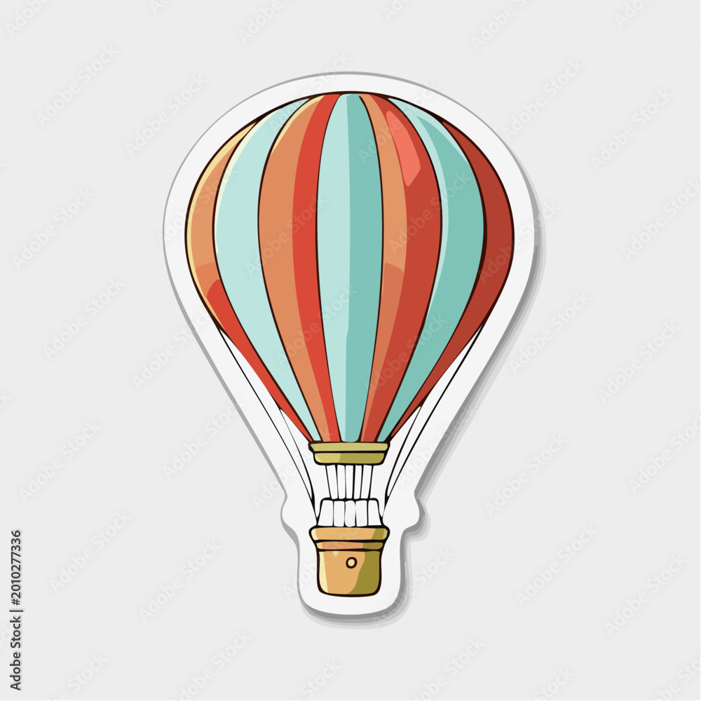 Fototapeta premium Colorful Hot Air Balloon Illustration