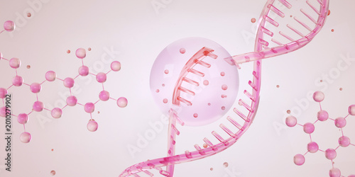 Gain-of-function research. A section of DNA is breaking apart. CRISPR-Cas9. Genetic medicine. Photo stock