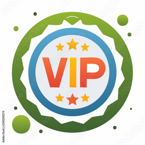 VIP Badge with Stars and Gradient Circle