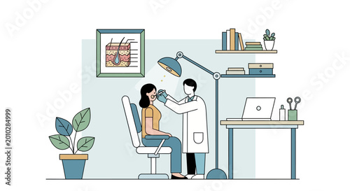 Doctor examining a patient in clinic.