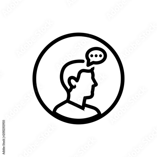 Customer Account Icon Black Outline Vector Illustration Isolated White Background