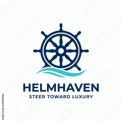Tableau sur toile Helm Haven Luxury Yacht Steering Wheel.