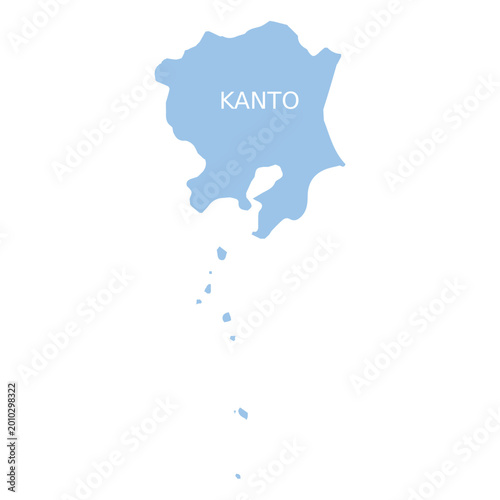 Tableau sur toile Kanto region map