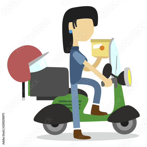 Принти на полотні Delivery woman delivering package