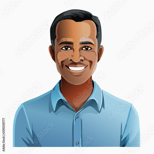 Fotografía Smiling Man with Short Dark Hair.