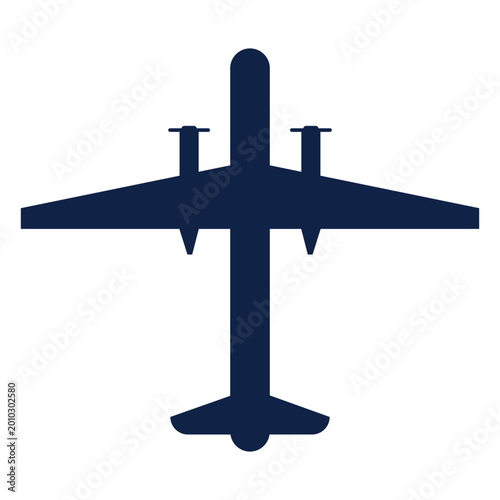 Foto Bombardier airplane top view silhouette