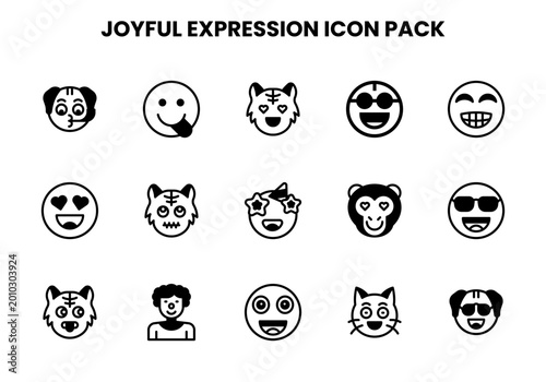 Bilde på lerret Joyful Expression DuoTone UI Icons Pack