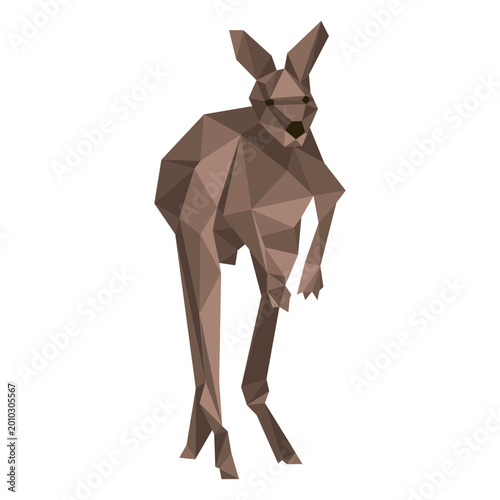 Fotografi Kangaroo ear tail leg jump low poly