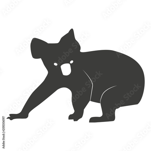 Canvas Print Koala ear nose leg silhouette