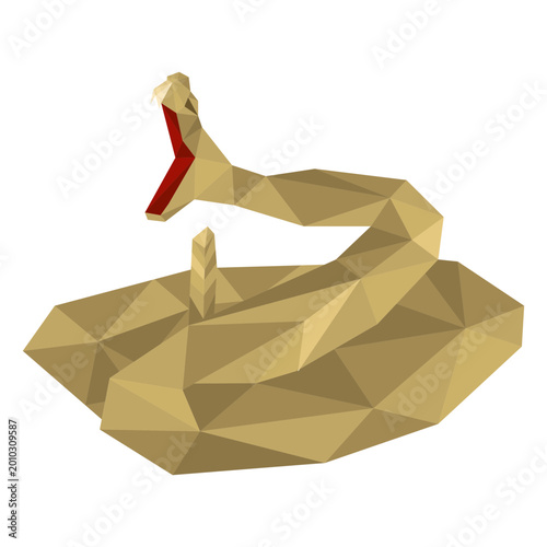 Bild auf Leinwand Snake mouth tooth twisting low poly